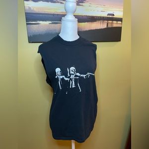 Star Wars Pulp Fiction Stencil Darth Vader T-Shirt - S